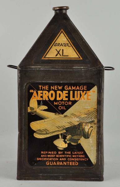 NEW GAMAGE "AERO DELUXE" MOTOR OIL WITH GRAPHICS. 