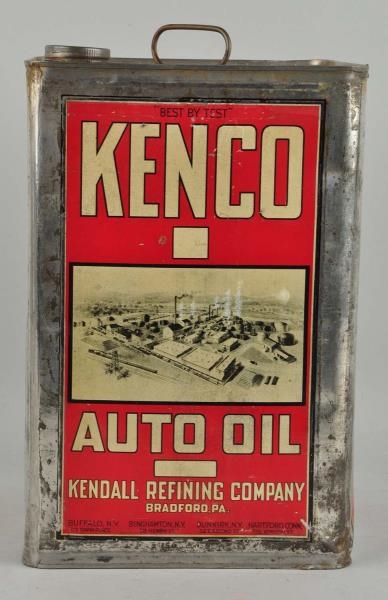 KENCO AUTO OIL BY KENDALL REFINING FIVE GALLON CAN