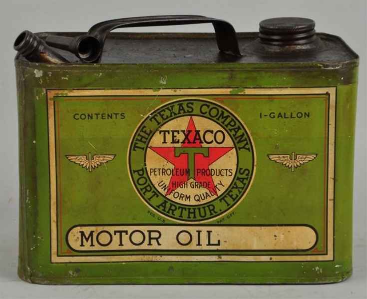 TEXACO (BLACK-T) MOTOR OIL ONE GALLON CAN.        