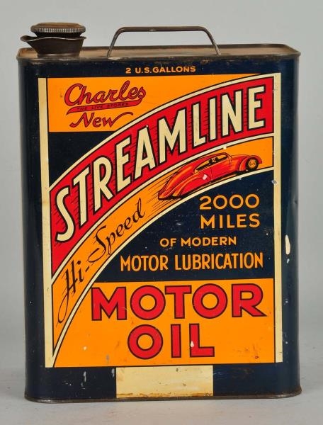 SREAMLINE MOTOR OIL RECTANGLE CAN WITH GRAPHICS.  