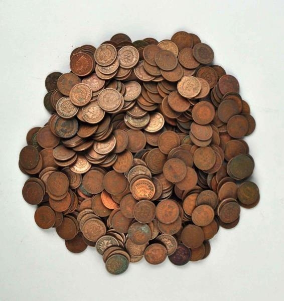 LOT OF 500: INDIAN HEAD PENNIES.                  
