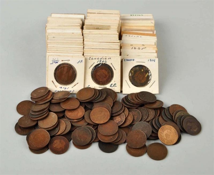 LOT OF 180: CANADIAN LARGE CENT COINS.            