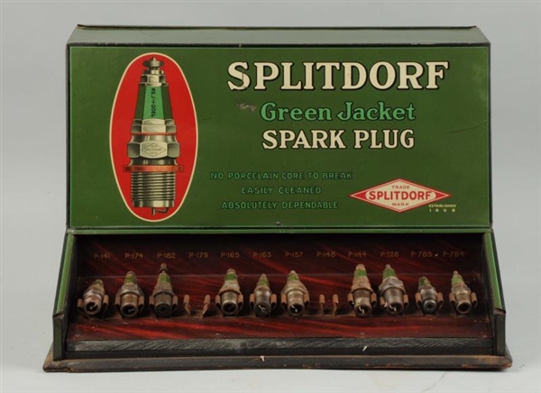 SPLITDORF SPARK PLUG COUNTER-TOP DISPLAY CABINET. 