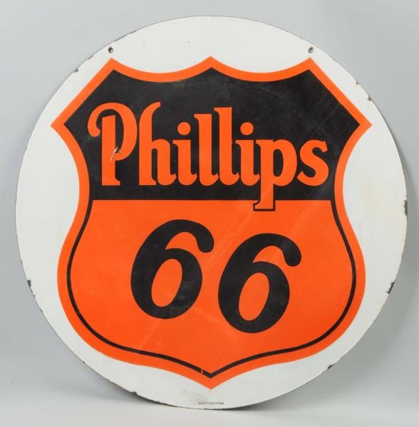 PHILLIPS 66 DOUBLE SIDED PORCELAIN SIGN.          