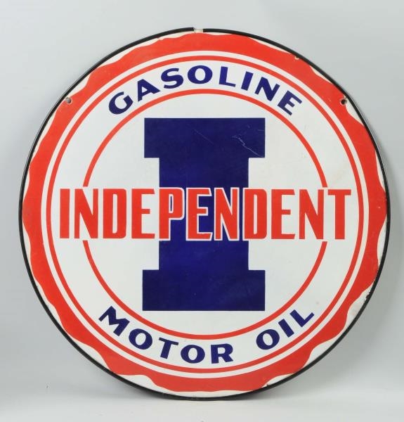 INDEPENDENT GASOLINE MOTOR OIL WITH LOGO SIGN.    
