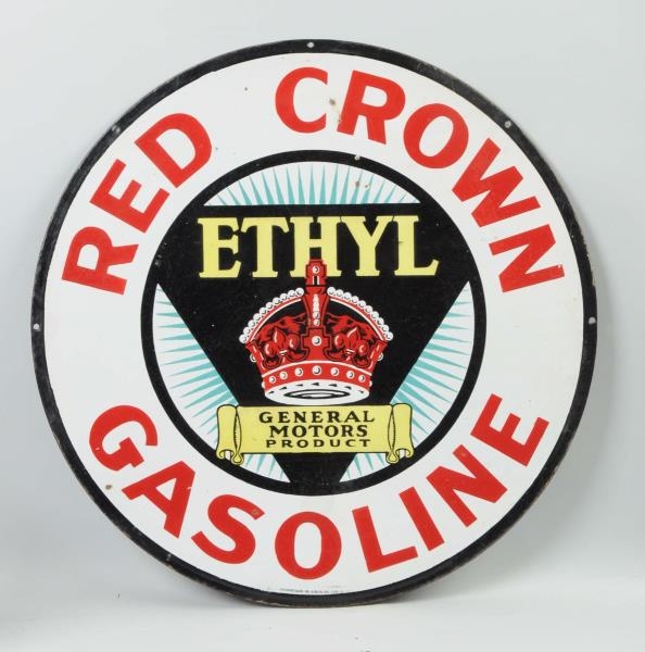 RED CROWN GASOLINE WITH GENERAL MOTORS SIGN.      