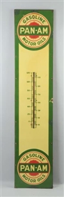 PAN-AM GASOLINE MOTOR OIL PORCELAIN THERMOMETER.  