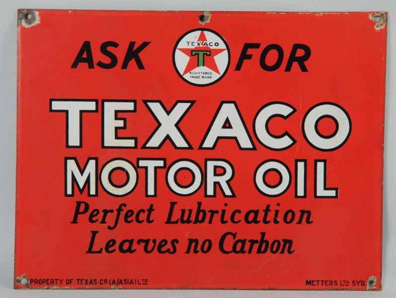 ASK FOR TEXACO MOTOR OIL SIGN.                    