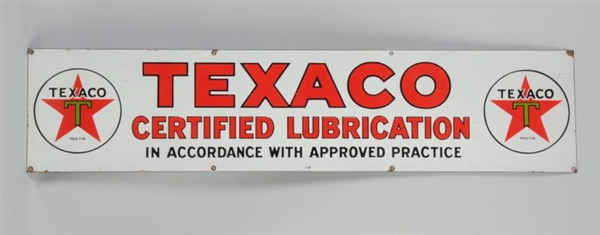 TEXACO (BLACK-T) CERTIFIED LUBRICATION SIGN.      