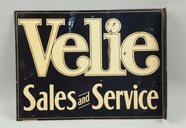 RARE VELIE SALES AND SERVICE SIGN.                