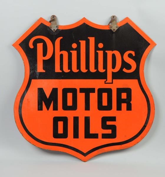 PHILLIPS MOTOR OIL SHIELD SHAPED SIGN.            