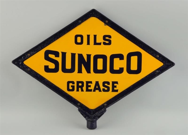 SUNOCO OILS GREASE SIGN.                          