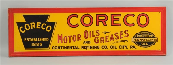 CORECO MOTOR OIL AND GREASE SIGN.                 