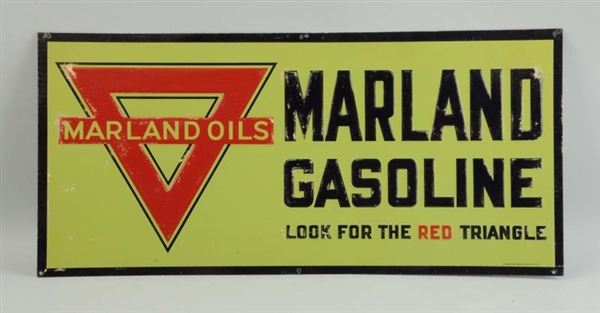 MARLAND GASOLINE OILS WITH LOGO SIGN.             