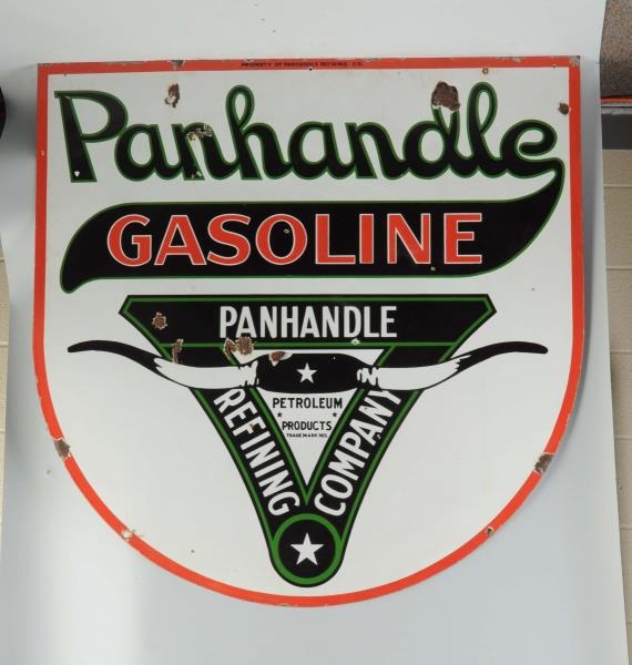 PANHANDLE GASOLINE WITH LOGO SIGN.                