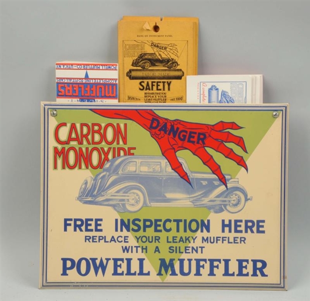POWELL MUFFLER "FREE INSPECTION HERE" SIGN.       