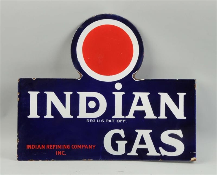 INDIAN GAS "INDIAN REFINING CO." SIGN.            