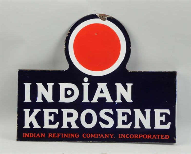 INDIAN KEROSENE PORCELAIN FLANGE SIGN.            