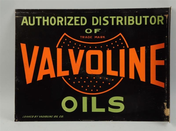 AUTHORIZED DISTRIBUTOR OF VALVOLINE OILS SIGN.    