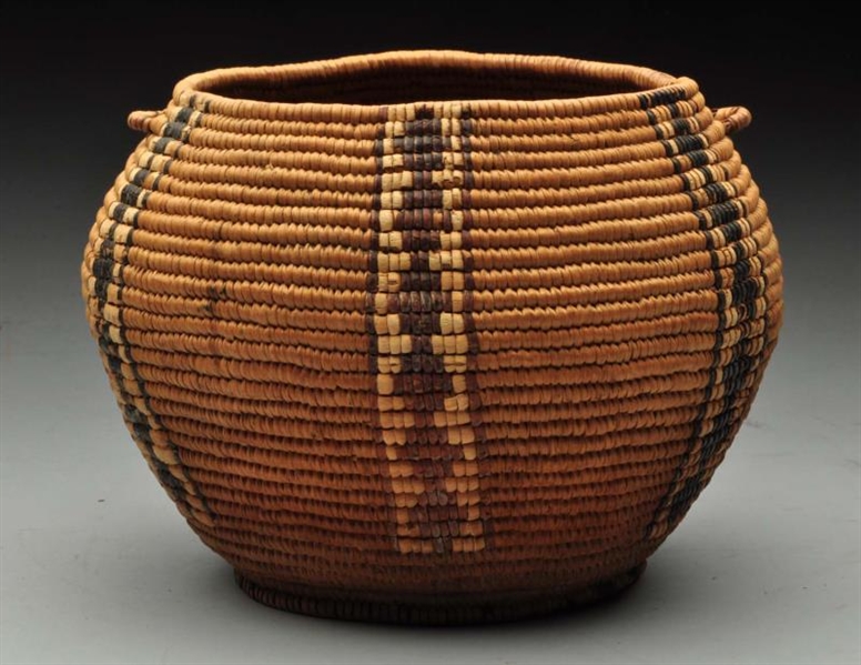 NATIVE AMERICAN  BASKET WITH SMALL HANDLES.       