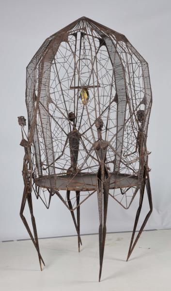 BIRDCAGE SCULPTURE IN THE STYLE OF GIACOMETTI.    