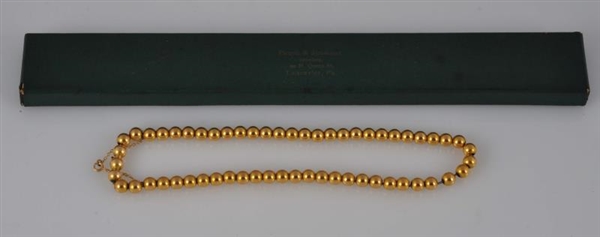 14K GOLD BEADS NECKLACE IN GOLD CHAIN.            