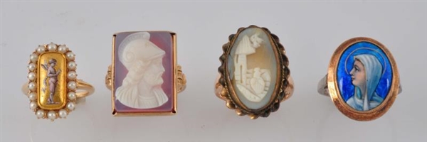 LOT OF 4: VICTORIAN RINGS.                        