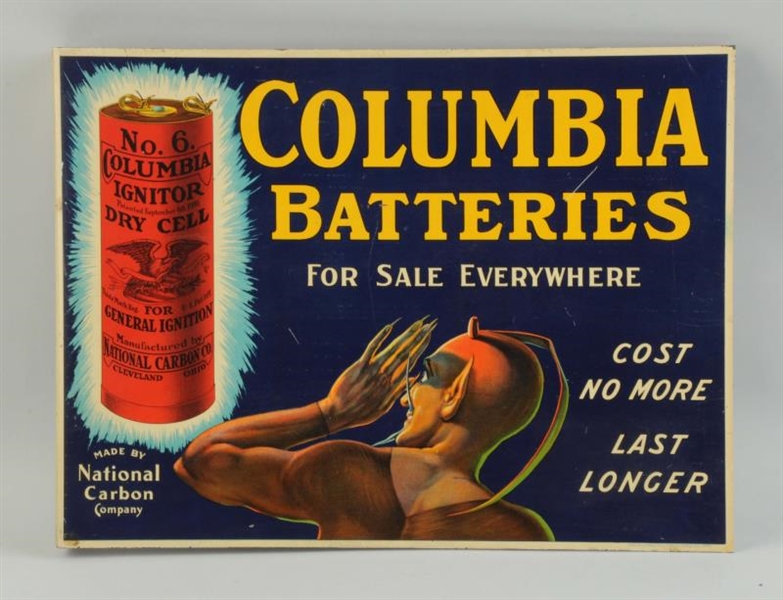 COLUMBIA BATTERIES WITH NICE BATTERY GRAPHICS SIGN