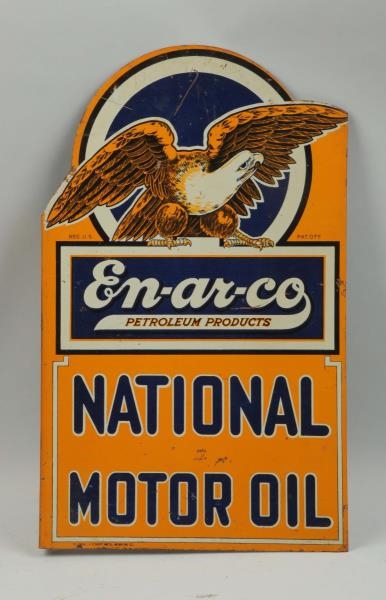 EN-AR-CO NATIONAL MOTOR OIL WITH EAGLE LOGO SIGN. 