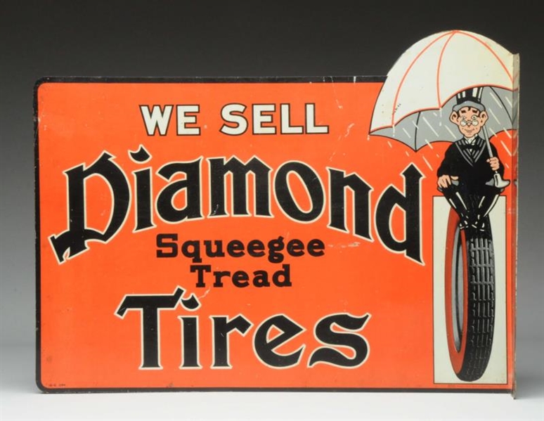 WE SELL DIAMOND SQUEEGEE TREAD TIRES SIGN.        