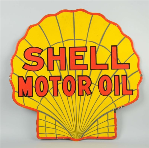 SHELL MOTOR OIL SHELL SHAPED SIGN.                