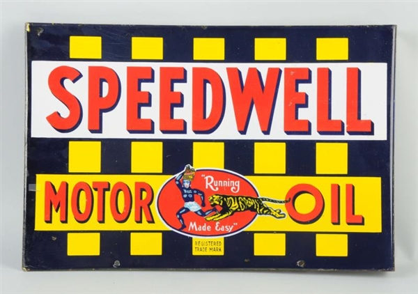 SPEEDWELL MOTOR OIL WITH LOGO SIGN.               