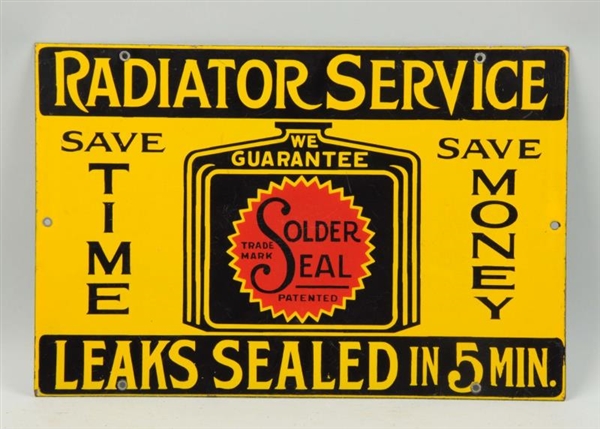 SOLDER SEAL RADIATOR SERVICE SIGN.                