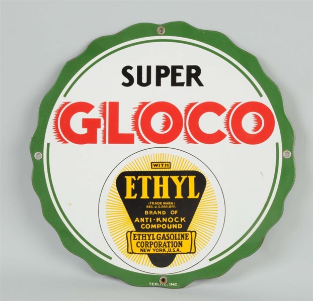 SUPER GLOCO WITH ETHYL LOGO SIGN.                 