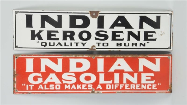 INDIAN GASOLINE & INDIAN KEROSENE SIGN.           