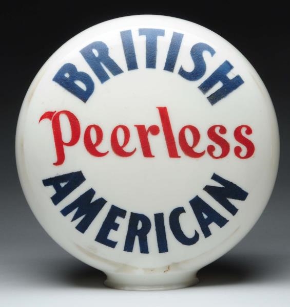 BRITISH AMERICAN PEERLESS OPE MILKGLASS GLOBE BODY