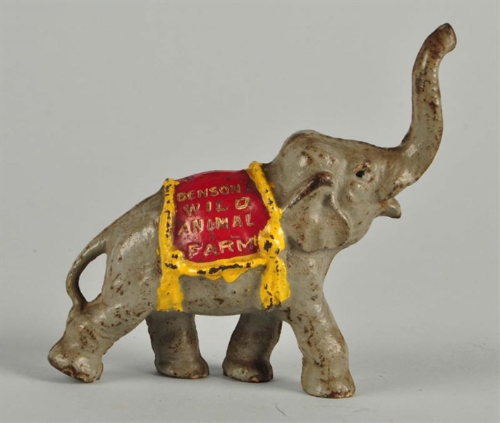 CAST IRON ELEPHANT ADVERTISING PAPERWEIGHT.       