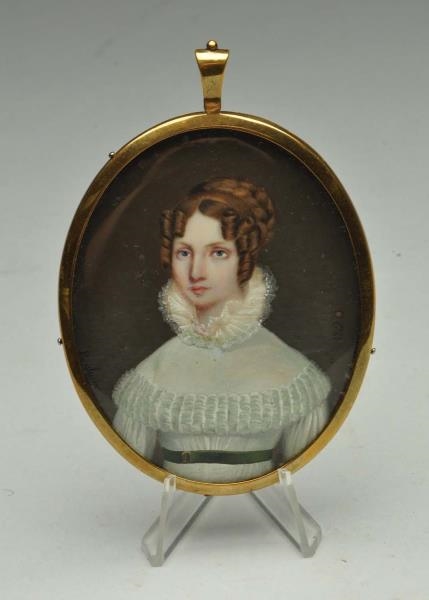 MINIATURE PAINTING OF LADY.                       