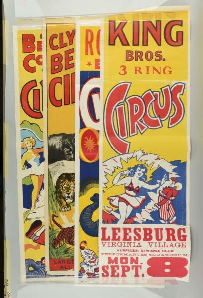 LOT OF 5+: CIRCUS ADVERTISING POSTERS.            