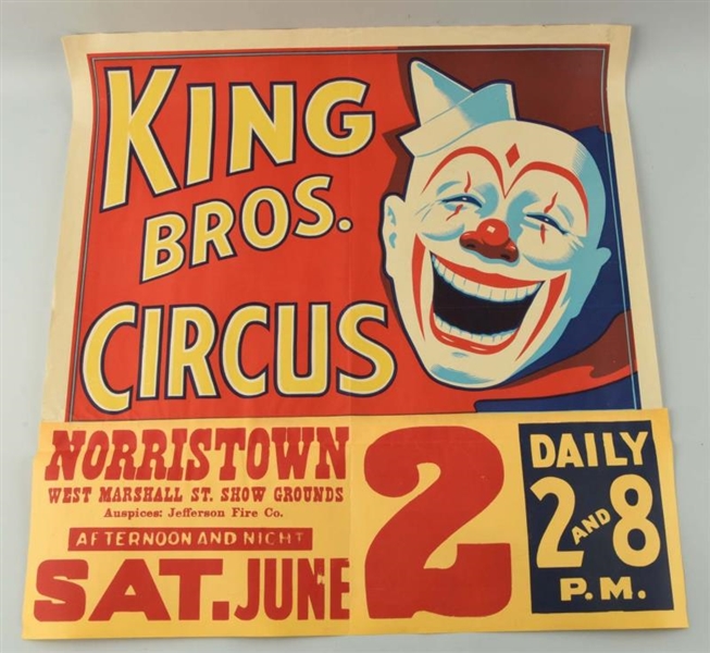 LOT OF 5: ADVERTISING PAPER CIRCUS SIGNS.         