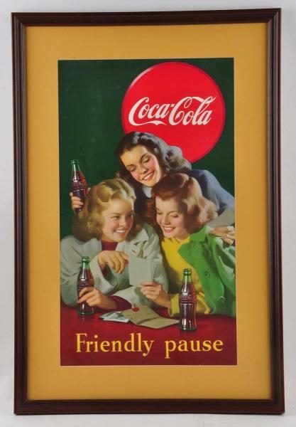 COCA COLA FRIENDLY PAUSE ADVERTISING SIGN.        