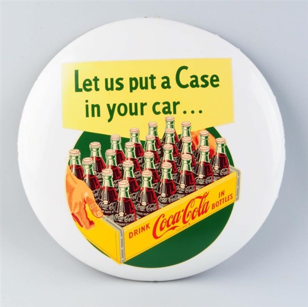 COCA COLA BUTTON WITH WOODEN CRATE DESIGN.        
