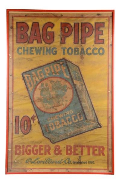 BAG PIPE CHEWING TOBACCO LITHO ADVERTISEMENT      