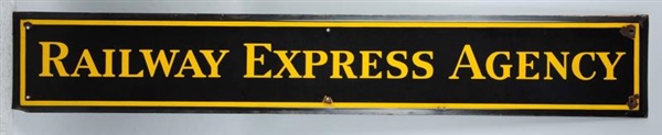 RAILWAY EXPRESS AGENCY PORCELAIN ADVERTISING SIGN.