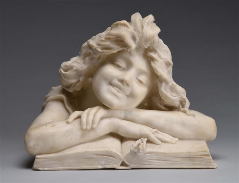 ITALIAN ALABASTER SCULPTURE OF YOUNG GIRL         