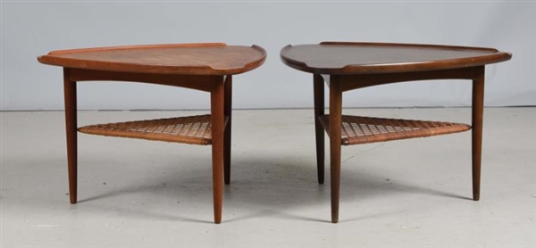 PAIR OF SIGNED DANISH MODERN TABLES.              