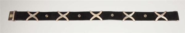 MEXICAN STERLING SILVER SUEDE BELT.               