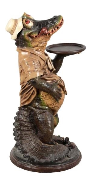 CROCODILE BUTLER STAND WITH SERVING TRAY          