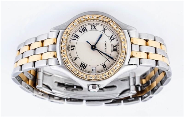CARTIER COUGER TWO TONED W/ DIAMOND WATCH         
