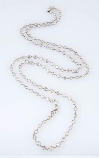 29.01 CT. PLATINUM DIAMOND BY THE YARD NECKLACE.  